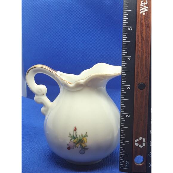 Vintage Christmas Tree Creamer Pitcher Gold Trim Hand Painted Japan - Picture 10 of 10
